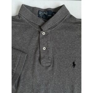 Polo Ralph‎ Lauren Men's XL Gray 1/4 Button 100% Cotton Short Sleeve Polo